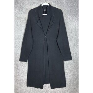 Vintage Mossimo Woman Ribbed Knit Duster Cardigan Womens Sz 1X Black Japan Y2K